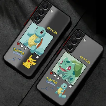 Matný obal Pre Samsung Galaxy S23 Ultra 5G S10Plus S20 FE S22 S23 S9Plus Note10 S10Lite Telefón Prípadoch Pokemon Kreslených Roztomilý Pikachu
