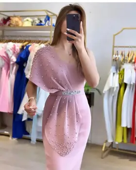 Ružový Satén Stretch Dlho Formálne Večerné Šaty Bez Ramienok Dlhé Rukávy Formálne Prom Šaty Nočný Klub Party Šaty Vestidos