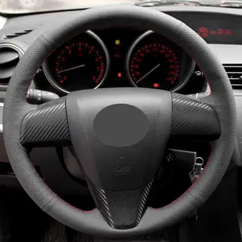 Sieťky na Volante Vozidla Na Mazda 3 2011 2012 2013 2014 2015 2016 2017 Perforované Mikrovlákna, Kožený Kryt Výbava Príslušenstvo