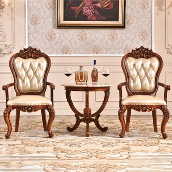 Európsky jednotný pohovka kreslo Amerického kožené voľný čas stoličky z masívu tiger stolička s opierkou jedálenské stoličky