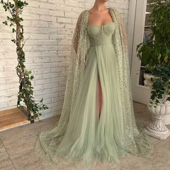 Serendipit Podlahy-Dĺžka-Line Formálne Príležitosti Elegantné Sequined Zelená Večerné Šaty Koktail Prom Šaty Pre Sexy Ženy, 2023