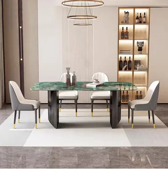 Super Crystal Kameň Jedálenský Stôl Svetlo Luxusné High-End Mramoru Obdĺžnikový Jedálenský Stôl Jednoduchý, Moderný Rock, Doska Jedálenský Stôl