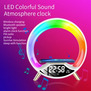 RGB stolná Lampa Bluetooth Reproduktor, Ovládanie Hudby Rytmus Vyzdvihnutie Hodiny Budík Smart Home Atmosféry Pestré Svetlá