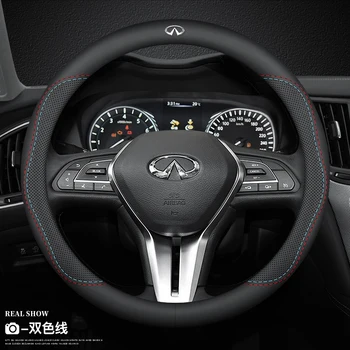 Nappa koža celoročné volant, kryt pre Infiniti Q50 Q30 G37 FX35 Q60 Esq Qx50 Qx60 Qx70 Ex Jx35 G35 Auto príslušenstvo