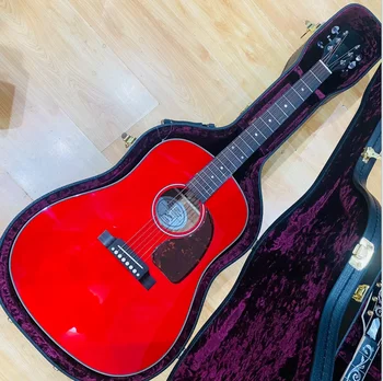 41 palcový J45 formy plný masívneho dreva červené lesklé farby povrchu dreva akustické gitary