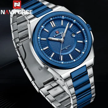 NAVIFORCE Nové Mužov Náramkové hodinky Top Značky Luxusné Dátum Človek Pozerať Modré z Nehrdzavejúcej Ocele Šport Vojenské Quartz Pôvodný Mužský Hodiny 9212