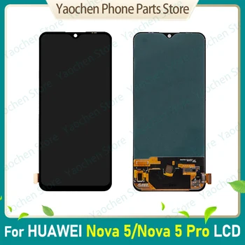Pôvodné AMOLED Pre Huawei Nova 5 MORI-AL00 MORA-TL00 Dotykový Displej Digitalizátorom. LCD Displej Náhrada Za Nova 5 Pro MORA-TL10