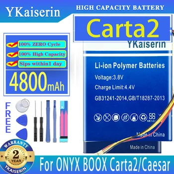 YKaiserin 4800mAh Batérie Carta 2 Pre ONYX Caesar II C67ML BOOX Carta2 E-Book Akumulátora 3-wire Plug + nástroje