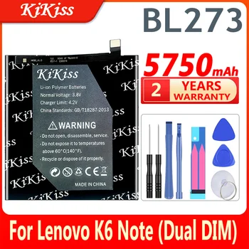  KiKiss 5750mAh BL273 Batérie pre Lenovo K6 Poznámka Dual SIM Verison K53a48 K6Note Telefón Vysoko Kvalitné Náhradné Batérie