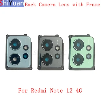 Zadný Objektív s Rámom Bývanie Kryt Pre Xiao Redmi Poznámka 12 4G Zadná Kamera Rám Náhradné Diely