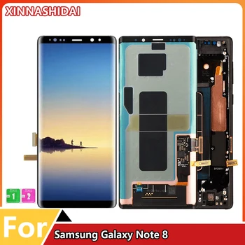 Super AMOLED Pre SAMSUNG Galaxy NOTE 8 N950 N9500 LCD Displej Dotykový Displej Náhradné Diely Rám 100% Testované