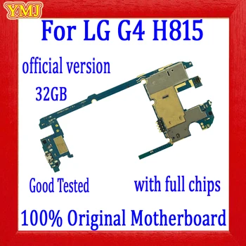 Oficiálna Verzia Pre LG G4 H815 H810 H811 H812 VS986 H818 Doske 100% Originálne Odomknutý S Plnou Čipy Logic Board 32 GB