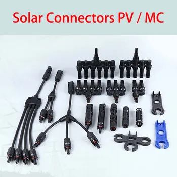 1 Pár / Pack Solárne Konektora 1000V / 1500V 30A 45A Vodotesný IP67 PV / MC Pripojenie Solárnych Panelov Drôt Konektory
