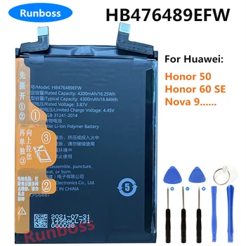 Originál Nové HB476489EFW 4200mAh mobilného Telefónu Batériu Pre Huawei Honor 50 / Česť 60 SE / Nova 9 / NAM-AL00 / NTH-AL00 /GIA-AN00