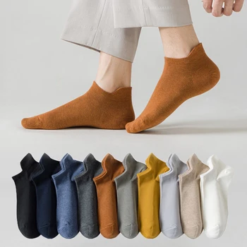 5 Párov Harajuku Bavlna Off white Street Fashion Vtipné Krátke Ponožky Mužov Priedušná Športové Pohodlné Farbou Bežné Ponožky