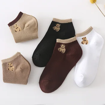 5 Párov Nové Dievčatá SpringSummer Tenké Ponožky Dievčatá Roztomilý Japonský Štýl Ponožky dámske Bežné Neviditeľné Plytké Úst Loď Ponožky