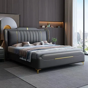 Moderné Kožené King Size Queen Bed Pre Spálne Hotel Veľkosť Možno Prispôsobiť hot predaj
