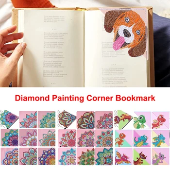 4/6/8Pcs DIY Diamond Maľovanie Rohu Záložku Cartoon Mandala Diamond Mozaiky Kožené Knihy, Známky, Umelecké Remeslá Súpravy Handmade Darčeky