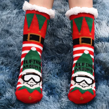 Ženy to Vianoce Črievičku Ponožky Zimné Teplé Anti-Slip Fuzzy Ponožky Pohodlný Dom Ponožky