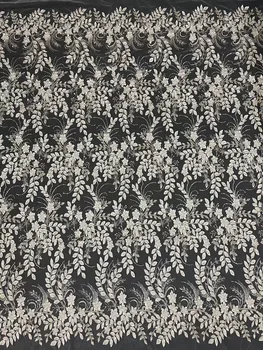 2023 Luxusné francúzske Ručné Korálky Čipky Textílie Afriky Výšivky Oka Čipky Tkaniny pre Šitie Materiálu, Čipky Textílie HXB5627