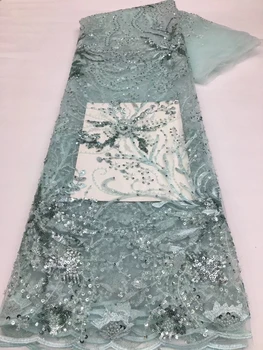 Crystal Korálkové Svadobné Čipky Textílie Nové 2023 Vysoko Kvalitné Svadobné Šaty Afriky Sequined Tylu Ôk Siete Luxusné, Ručne Vyrábané Korále