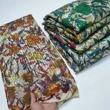 Nigéria 3D Farba Tlačené Sequin Čipky Textílie 2023 Vysokej kvality Afriky čipky francúzsky tylu sequin Výšivky, čipky textílie strany ša