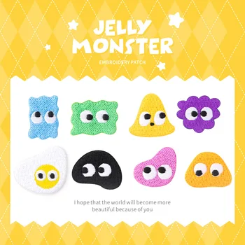 Roztomilý Jelly Legrační Monster Patch Oblečenie pre Deti Škvrny Batoh Dekorácie Textílie Nášivka Malá Žehlička Na Škvrny