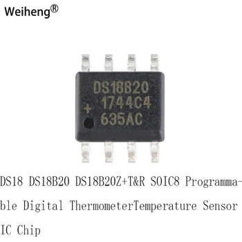 DS18 DS18B20 DS18B20Z+T&R SOIC8 Programovateľné Digitálne ThermometerTemperature Senzor IC Čip