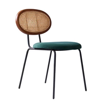 Prispôsobený dizajnér ratan jedálenské stoličky domov jednoduché kreatívne operadla make-up stoličky nordic retro bežné jedálenské stoličky