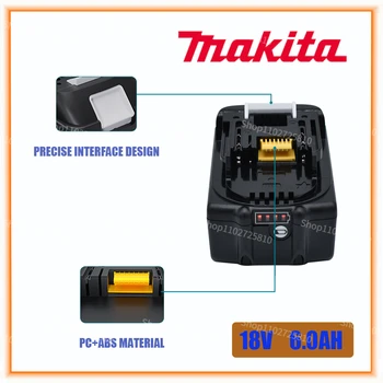 Makita 100% originálne 18V 6.0 Ah nabíjacie náradie batérii S LED lítium-iónová výmena LXT BL1860B BL1860 BL1850