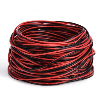 JACKYLED 65.6 ft Predlžovací Kábel Drôt, Kábel pre jednofarebné LED Pásy 22AWG Drôt, Kábel, Čierna a Červená