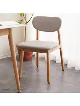 Moderný minimalistický jedálenské stoličky Nordic štýl home soft bag vymeniteľné stolice dubového masívneho dreva stoličky voľný čas operadlo stoličky